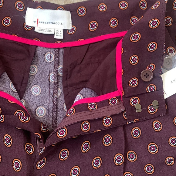 Anthropologie Marsden Wide leg Boho multi color geo print viscose pants size 0 - Picture 12 of 14